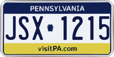 PA license plate JSX1215
