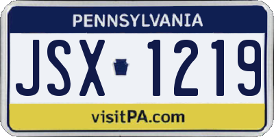 PA license plate JSX1219
