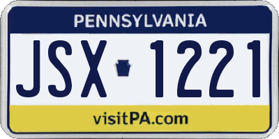 PA license plate JSX1221
