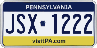 PA license plate JSX1222