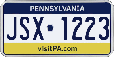 PA license plate JSX1223