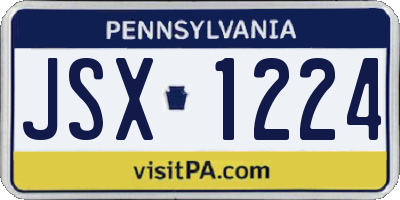 PA license plate JSX1224