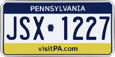 PA license plate JSX1227