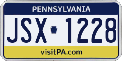 PA license plate JSX1228