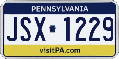 PA license plate JSX1229
