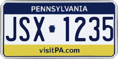 PA license plate JSX1235