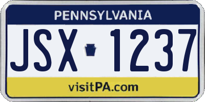 PA license plate JSX1237