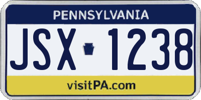 PA license plate JSX1238