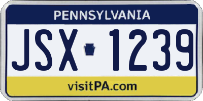 PA license plate JSX1239