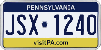 PA license plate JSX1240