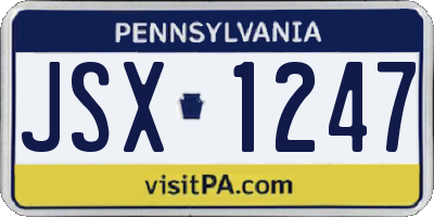 PA license plate JSX1247