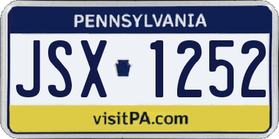 PA license plate JSX1252