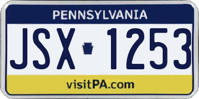 PA license plate JSX1253