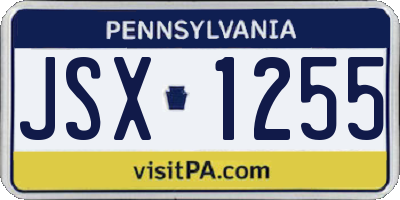PA license plate JSX1255