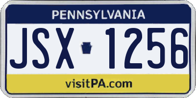 PA license plate JSX1256
