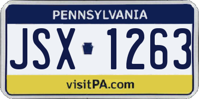PA license plate JSX1263