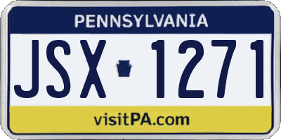 PA license plate JSX1271