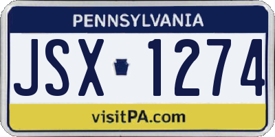 PA license plate JSX1274