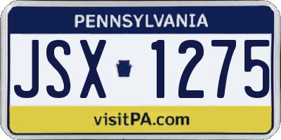 PA license plate JSX1275