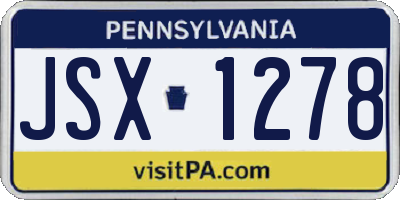 PA license plate JSX1278