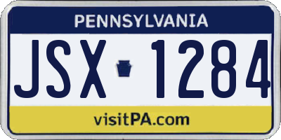 PA license plate JSX1284