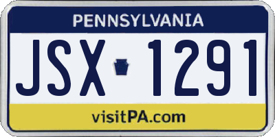 PA license plate JSX1291