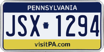 PA license plate JSX1294