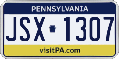 PA license plate JSX1307