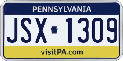 PA license plate JSX1309
