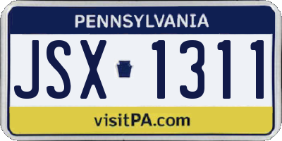 PA license plate JSX1311