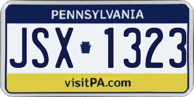 PA license plate JSX1323