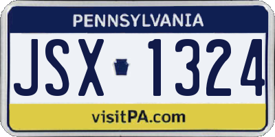 PA license plate JSX1324