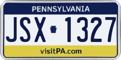 PA license plate JSX1327