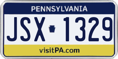 PA license plate JSX1329