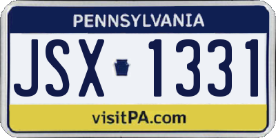 PA license plate JSX1331