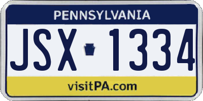 PA license plate JSX1334