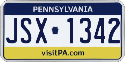 PA license plate JSX1342