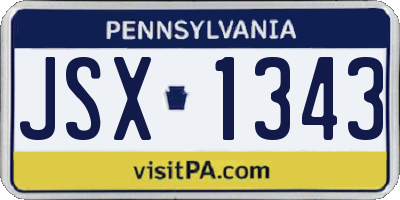 PA license plate JSX1343