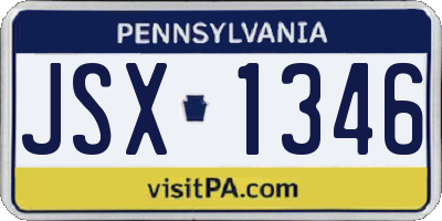 PA license plate JSX1346