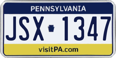 PA license plate JSX1347