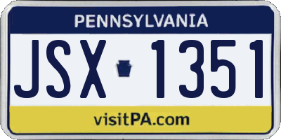 PA license plate JSX1351