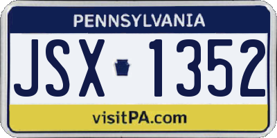 PA license plate JSX1352