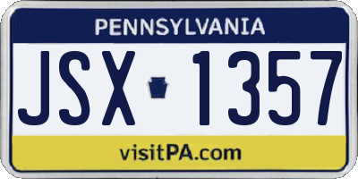 PA license plate JSX1357