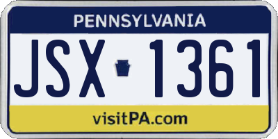 PA license plate JSX1361