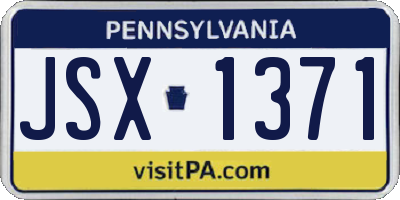 PA license plate JSX1371