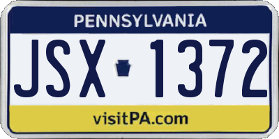 PA license plate JSX1372