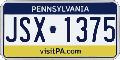PA license plate JSX1375