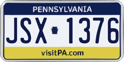 PA license plate JSX1376