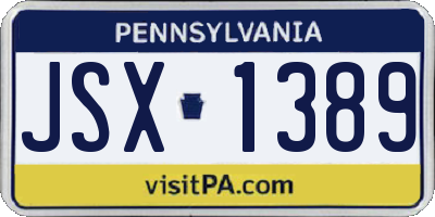 PA license plate JSX1389