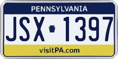 PA license plate JSX1397